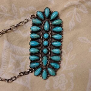 Southwestern Style Turquoise And Sterling Silver Necklace